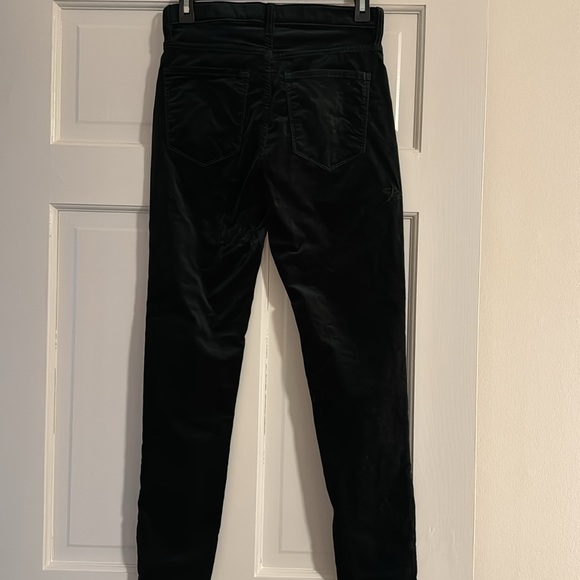 High rise green velvet pants - Picture 3 of 5